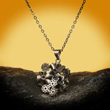 Flower Pendant Necklace with Zircon Stone Choker Chain