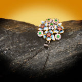Flower Pendant Necklace with Zircon Stone Choker Chain