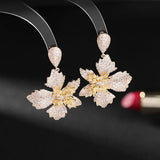 Maple Leaf Drop Earrings Vintage Wedding Jewelry