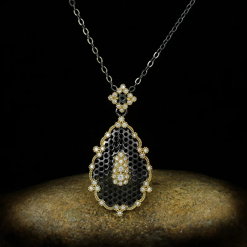 Snowflake Pendant Necklace Vintage Jewelry