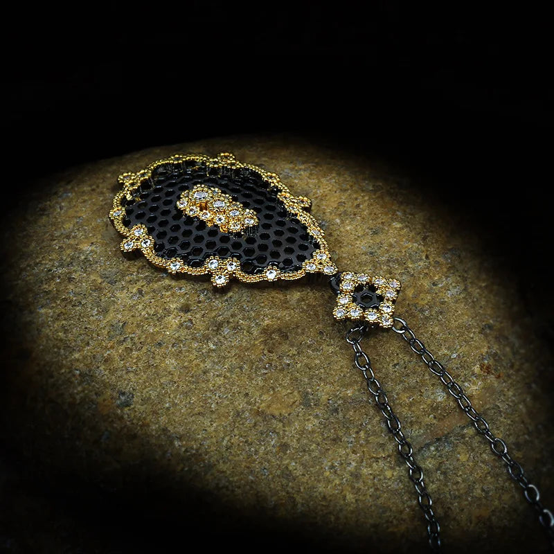 Snowflake Pendant Necklace Vintage Jewelry