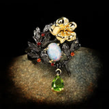 Flower Filled Opal Zircon Wedding Ring for Women