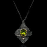Vintage Choker Peridot Zircon Pendant Necklace for Women