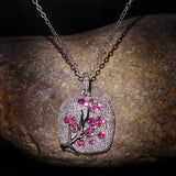 Tree Branches Pendant Necklace Cubic Zirconia Sweater Necklace