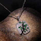 Tree Branches Pendant Necklace Cubic Zirconia Sweater Necklace