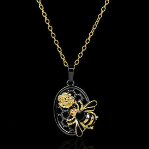 Bee Pendant Necklace Yellow Women Charms Animals Jewelry