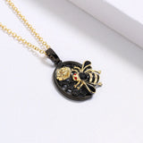 Bee Pendant Necklace Yellow Women Charms Animals Jewelry
