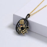 Bee Pendant Necklace Yellow Women Charms Animals Jewelry