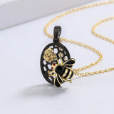 Bee Pendant Necklace Yellow Women Charms Animals Jewelry