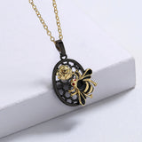Bee Pendant Necklace Yellow Women Charms Animals Jewelry