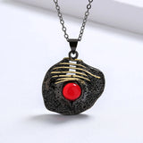 Red Zircon Crystal Pendant Choker Necklace with Chain