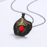 Red Zircon Crystal Pendant Choker Necklace with Chain