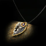 Vintage Feather Zircon Necklace for Women