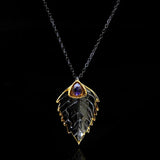 Vintage Feather Zircon Necklace for Women