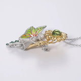 Fairy Elves Pendant Necklace Women Charms Sweater Choker Crystal Gift