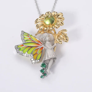 Fairy Elves Pendant Necklace Women Charms Sweater Choker Crystal Gift