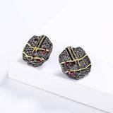 Retro Ethnic Stud Earrings for Women Italian Vintage Jewelry