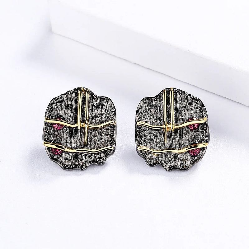 Retro Ethnic Stud Earrings for Women Italian Vintage Jewelry