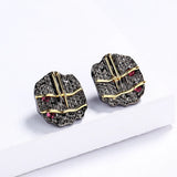 Retro Ethnic Stud Earrings for Women Italian Vintage Jewelry