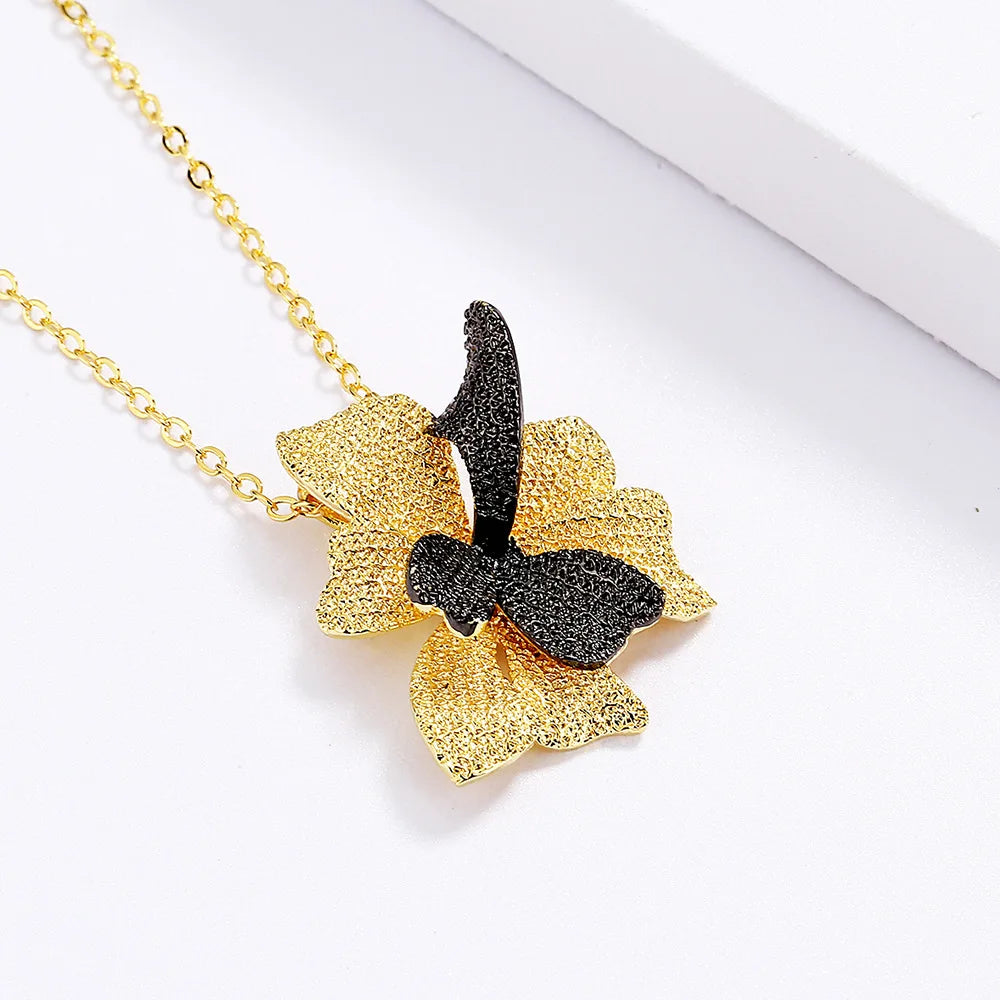 Vintage Flower Necklace Two Tone Choker Wedding Party Jewelry