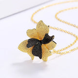 Vintage Flower Necklace Two Tone Choker Wedding Party Jewelry