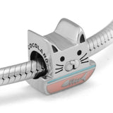 925 Silver Cartoon Cat Charm for Bracelets