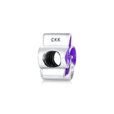 925 Sterling Silver Purple Orchid Charm DIY for Bracelets