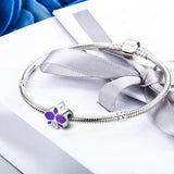 925 Sterling Silver Purple Orchid Charm DIY for Bracelets