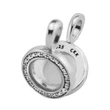 925 Sterling Silver Clarino Floating Locket Pendant Necklace