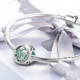 925 Sterling Silver Dazzling Daisy Bead with Green CZ