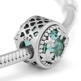 925 Sterling Silver Dazzling Daisy Bead with Green CZ