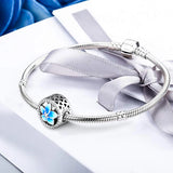 925 Silver Floral Beads with Pale Enamel