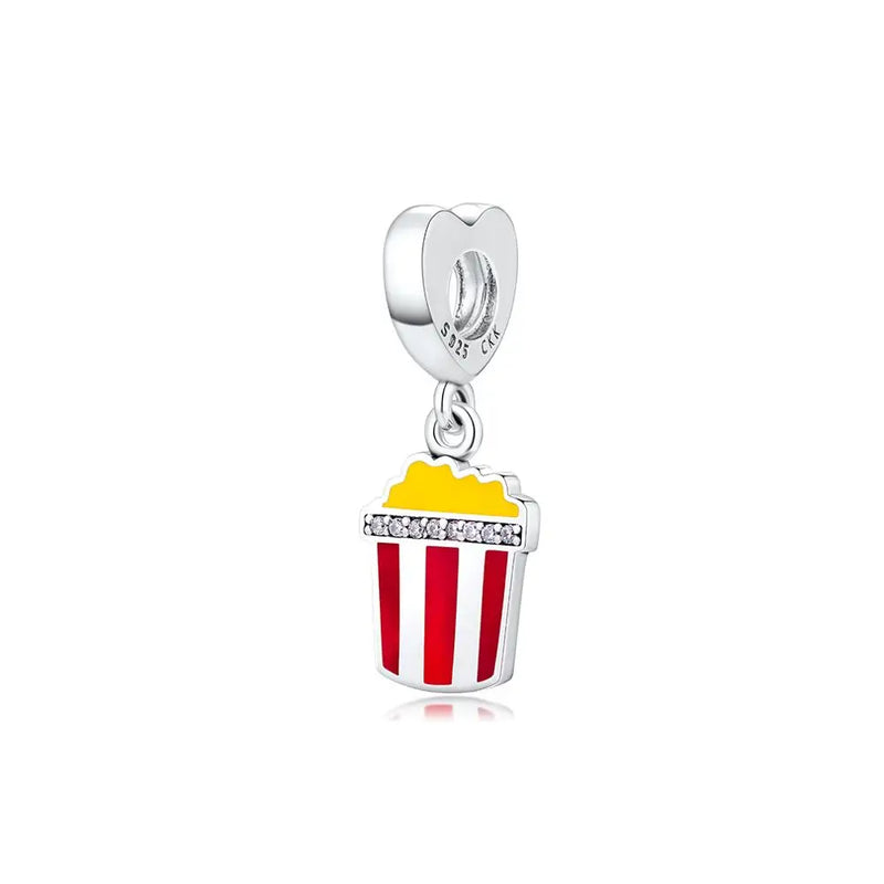 925 Sterling Silver Popcorn Dangle Charm for DIY Bracelets