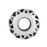 925 Sterling Silver Fish Scale Charm Red Enamel DIY