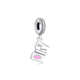 925 Sterling-Silver-Jewelry Love Diary Dangle Charm DIY Fits