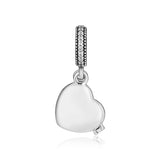 925 Sterling Silver Pink Enamel Powder Box Charm DIY
