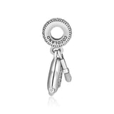 925 Sterling Silver Pink Enamel Powder Box Charm DIY