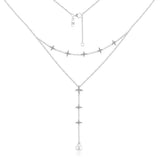925 Sterling Silver Pave Wishing Star Necklace for Jewelry Making