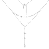 925 Sterling Silver Pave Wishing Star Necklace for Jewelry Making
