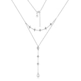 925 Sterling Silver Pave Wishing Star Necklace for Jewelry Making