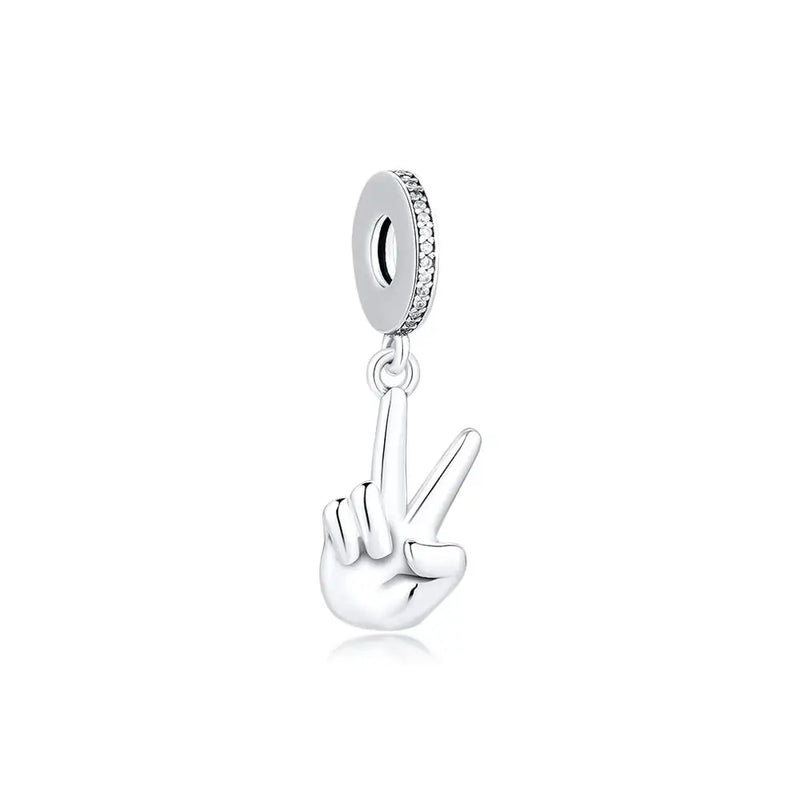 925 Sterling Silver Dangle Charm DIY Fit for Bracelets Necklace