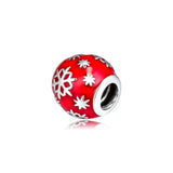 925 Sterling-Silver-Jewelry Wintry Delight Charm- Midnight Red Enamel