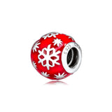 925 Sterling-Silver-Jewelry Wintry Delight Charm- Midnight Red Enamel