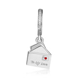925 Sterling Silver Lover Hanging Charm Red Enamel DIY