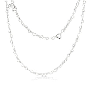 925 Silver Joined Hearts Necklace Women Fine Jewelry