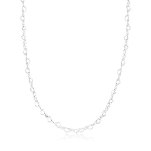 925 Silver Joined Hearts Necklace Women Fine Jewelry