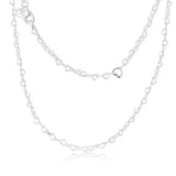 925 Silver Joined Hearts Necklace Women Fine Jewelry