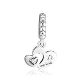 925 Sterling-Silver Baby Heart Dangle Charm DIY Jewelry Making