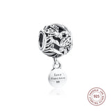 925 Sterling Silver Dragonfly Love Charms Beads for Bracelet DIY Jewelry Making