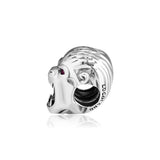 925 Sterling-Silver Orang Head Silver Charm, Purple CZ DIY Charms Bracelets